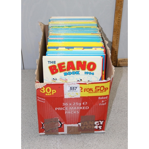 557 - 21 assorted vintage Beano annuals, 1969-1994