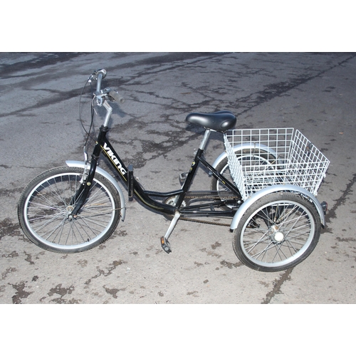 757 - A Viking 3 wheeled adult tricycle with basket