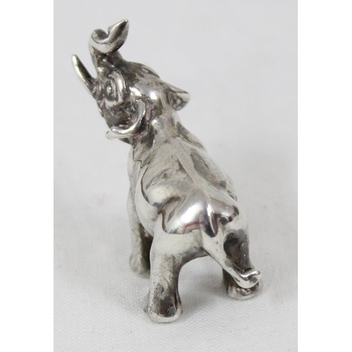 1036 - Cast sterling silver model of an elephant, approx 40cm long, London 2008, approx 22.41g gross