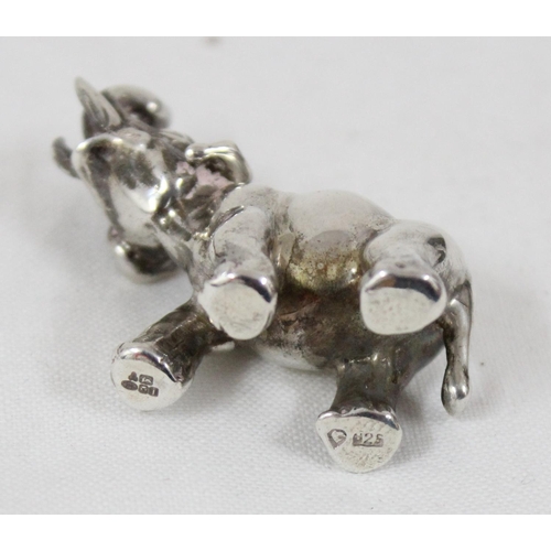 1036 - Cast sterling silver model of an elephant, approx 40cm long, London 2008, approx 22.41g gross