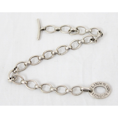 1108 - 2 silver necklaces and 3 silver bracelet to inc Links of London, approx 43.69g gross