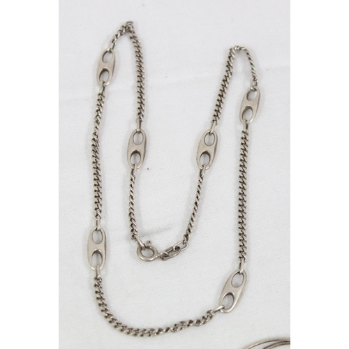 1108 - 2 silver necklaces and 3 silver bracelet to inc Links of London, approx 43.69g gross