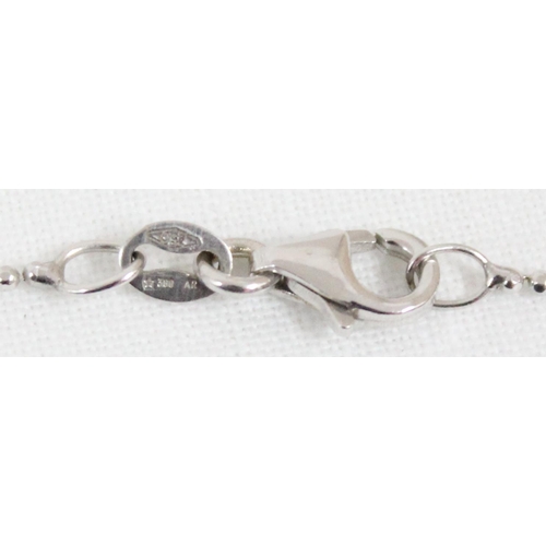 1115 - An Italian 18ct white gold Art Deco style bead necklace, fully marked on clasp and XRF tested to con... 