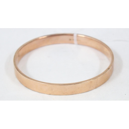 1121 - 9ct gold bangle, Birmingham 1947, approx 8cm in diameter, approx 12.45g gross