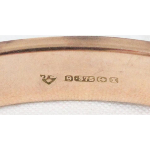 1121 - 9ct gold bangle, Birmingham 1947, approx 8cm in diameter, approx 12.45g gross