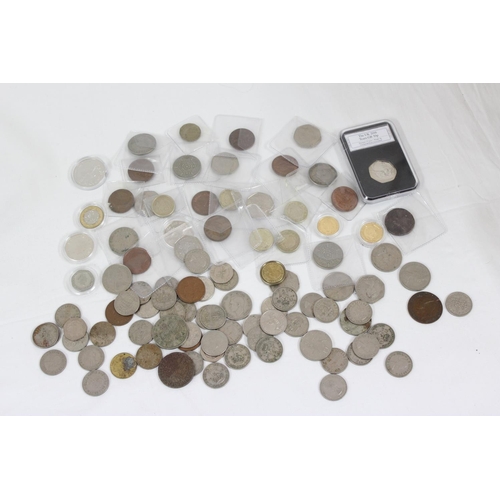 1269 - Various assorted collectable coins, many Isle of Man & Gibraltar designs, an unusual possible unfini... 