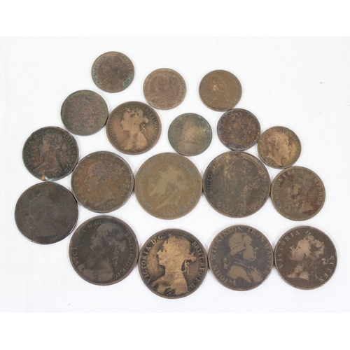 1285 - Qty of assorted interesting copper coins, mainly 19th century and earlier to inc a John Wilkinson Ir... 