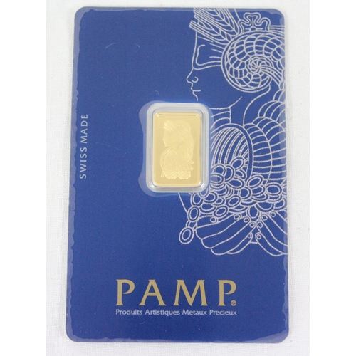 1296 - PAMP (Produits Artistiques Métaux Précieux) of Switzerland 2.5g 999.9 solid pure 24ct gold ingot bar... 