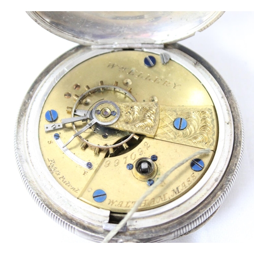 1340 - Silver cased pocket watch by Fattorini & Sons of Bradford, cased marked for Chester 1877, with assoc... 