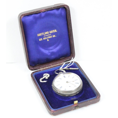 1341 - Silver cased fusee pocket watch by Kinner Brothers of Oxford, cased marked for Chester 1891, with as... 