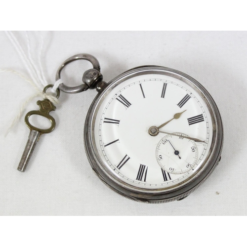 1341 - Silver cased fusee pocket watch by Kinner Brothers of Oxford, cased marked for Chester 1891, with as... 