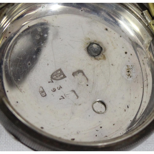 1341 - Silver cased fusee pocket watch by Kinner Brothers of Oxford, cased marked for Chester 1891, with as... 