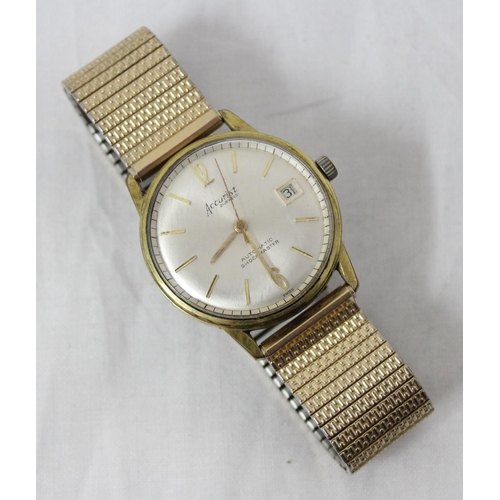 1342 - A vintage Accurist 21 jewels automatic wristwatch in gold plated case with expanding gold plated str... 