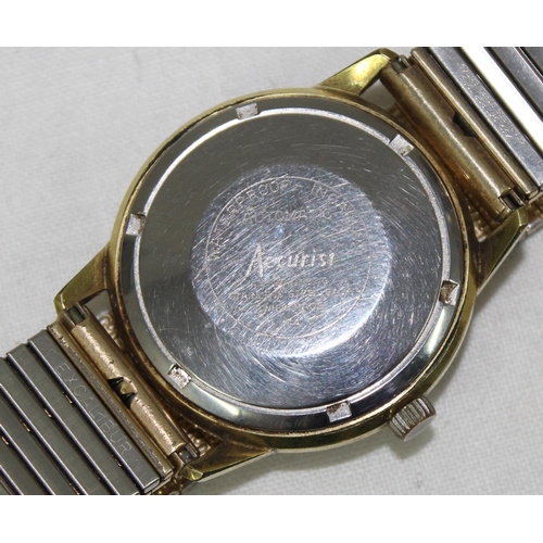 1342 - A vintage Accurist 21 jewels automatic wristwatch in gold plated case with expanding gold plated str... 