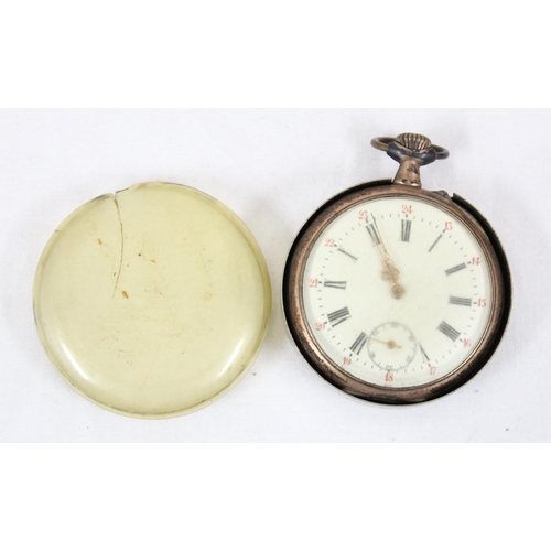 1343 - 3 vintage pocket watches, one with silver case marked for Birmingham 1886