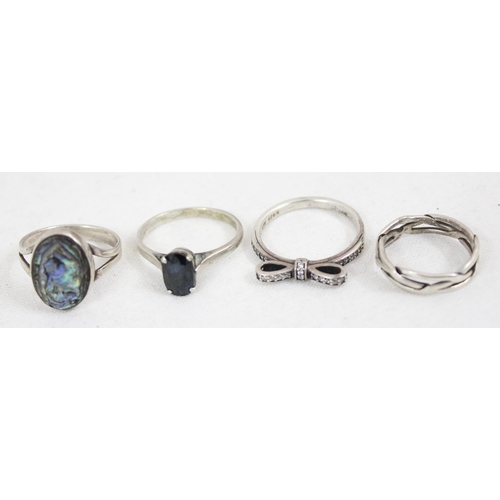 1151 - 9 assorted silver rings, various sizes and styles, some unmarked but XRF confirmed as silver