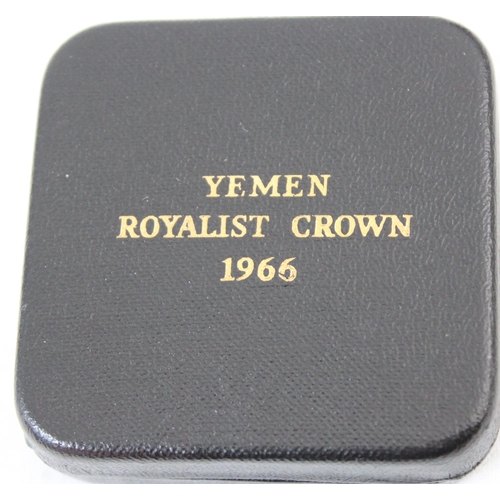 1190 - 3 boxed silver coins, 1966 Yemen Royalist Crown, 1958 Ghana 10 Shillings & 1966 Prince Phillip visit... 