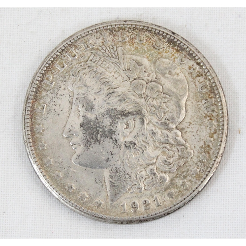 1197 - US silver Morgan dollar coin, 1921 San Francisco mint