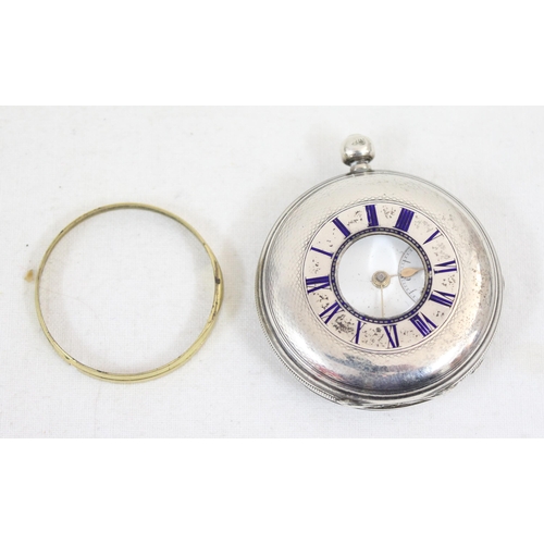 1347 - A silver cased half hunter pocket watch, case marked for London 1929, fusee movement marked for West... 