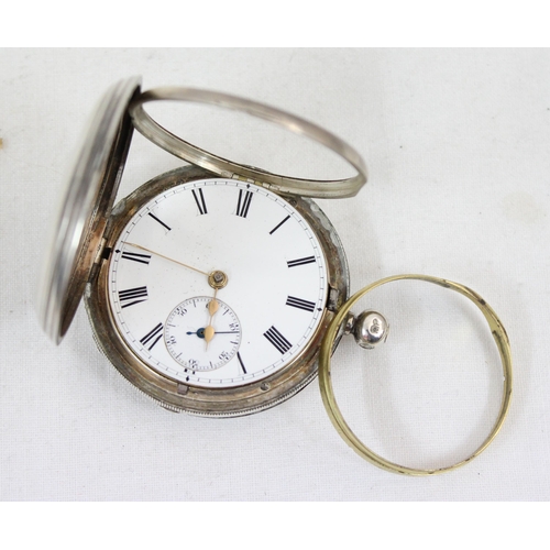 1347 - A silver cased half hunter pocket watch, case marked for London 1929, fusee movement marked for West... 