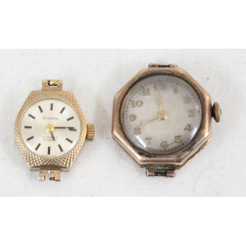 1358 - 2 9ct gold cased cocktail watches, approx 13.95g gross inc glasses and movements,