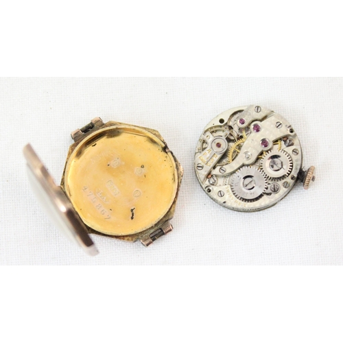 1358 - 2 9ct gold cased cocktail watches, approx 13.95g gross inc glasses and movements,