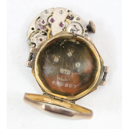 1358 - 2 9ct gold cased cocktail watches, approx 13.95g gross inc glasses and movements,