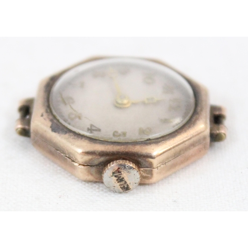 1358 - 2 9ct gold cased cocktail watches, approx 13.95g gross inc glasses and movements,