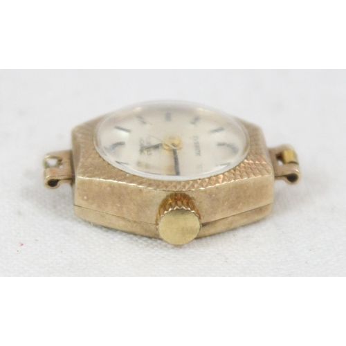 1358 - 2 9ct gold cased cocktail watches, approx 13.95g gross inc glasses and movements,