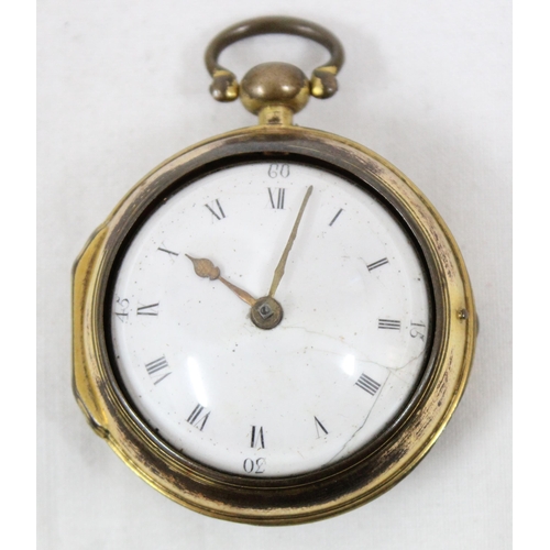 1361 - Richard Alexander of London, a late 18th or early 19th century pair cased verge fusee pocket watch i... 