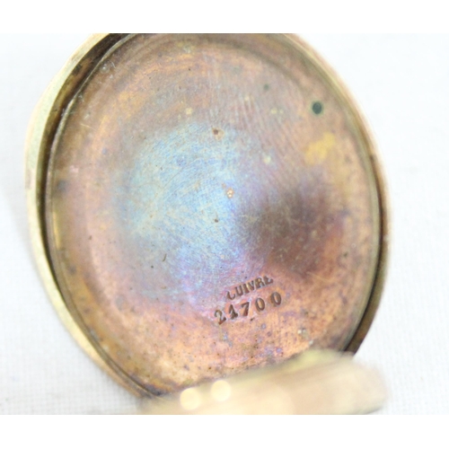 1363 - An antique 14ct gold cased fob watch in parts, unmarked but case back XRF tested as 14ct gold, appro... 