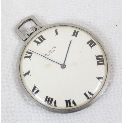 1364 - An unusual Universal Genève mechanical pocket watch in ultra slim steel case