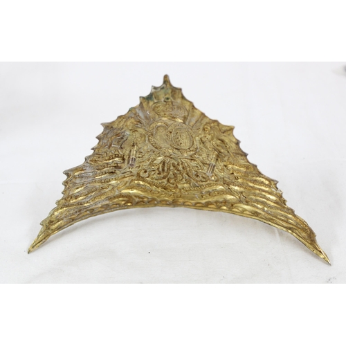 1437 - An early 20th century Kings Crown Royal Lancers helmet plate, post 1902, approx 19cm wide