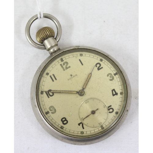 1441 - A C.WW2 period Rolex GS Mk II military pocket watch, case numbered A20624, with unusual non-black di... 