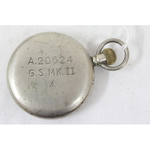 1441 - A C.WW2 period Rolex GS Mk II military pocket watch, case numbered A20624, with unusual non-black di... 