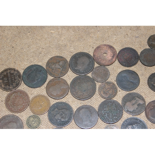 1167 - Qty of assorted mixed world coins, mainly copper, mostly 19th century or earlier