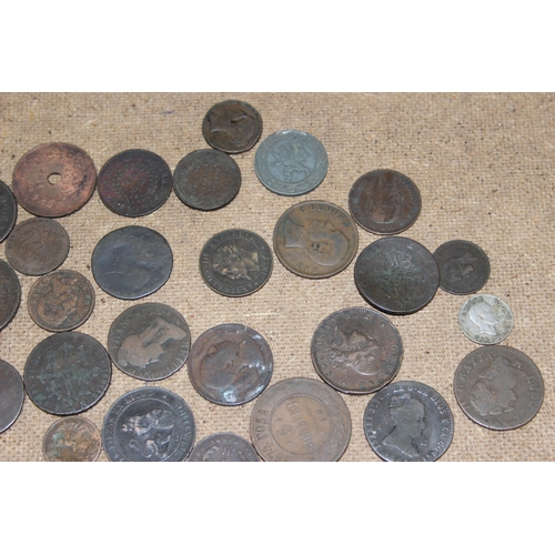 1167 - Qty of assorted mixed world coins, mainly copper, mostly 19th century or earlier