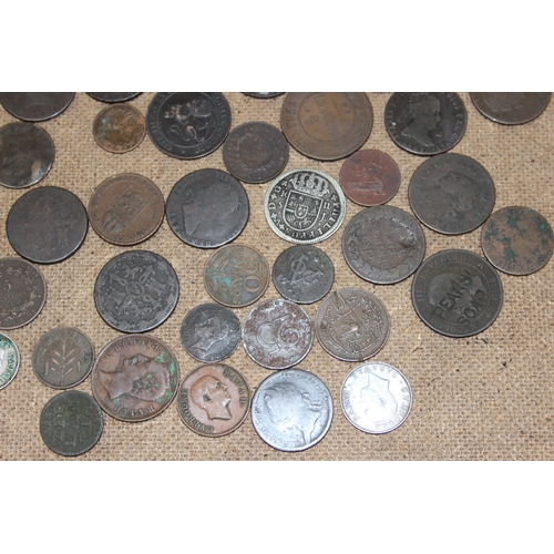 1167 - Qty of assorted mixed world coins, mainly copper, mostly 19th century or earlier