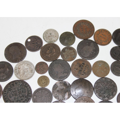 1167 - Qty of assorted mixed world coins, mainly copper, mostly 19th century or earlier