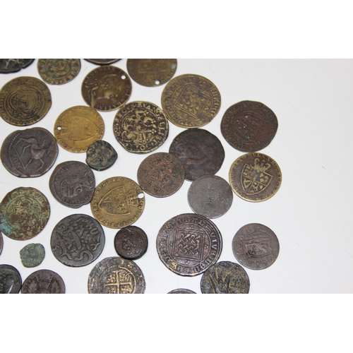 1168 - Qty of assorted mixed world coins, mainly copper to inc some Roman, gaming tokens etc