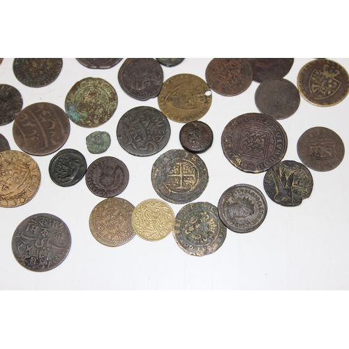 1168 - Qty of assorted mixed world coins, mainly copper to inc some Roman, gaming tokens etc