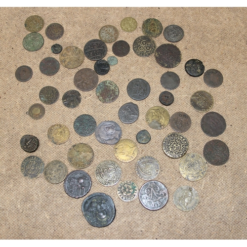 1168 - Qty of assorted mixed world coins, mainly copper to inc some Roman, gaming tokens etc