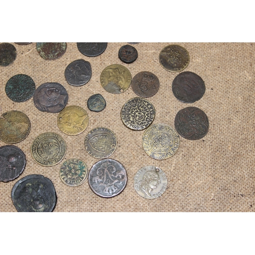 1168 - Qty of assorted mixed world coins, mainly copper to inc some Roman, gaming tokens etc