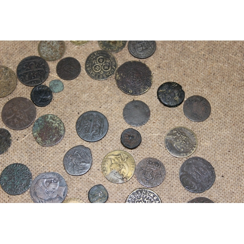 1168 - Qty of assorted mixed world coins, mainly copper to inc some Roman, gaming tokens etc