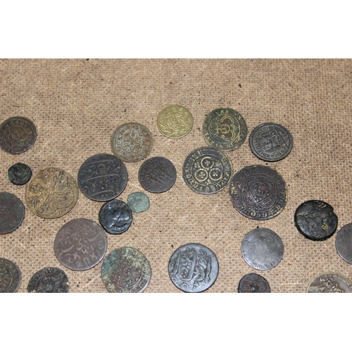 1168 - Qty of assorted mixed world coins, mainly copper to inc some Roman, gaming tokens etc