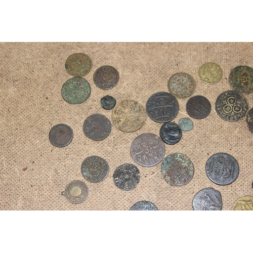 1168 - Qty of assorted mixed world coins, mainly copper to inc some Roman, gaming tokens etc