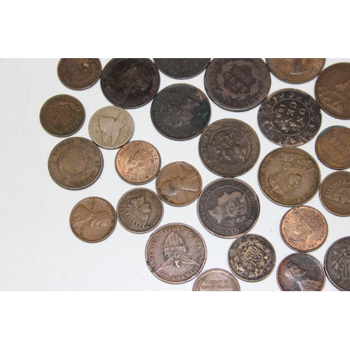 1169 - Qty of assorted antique copper coins,, mainly North American (USA & Canada)