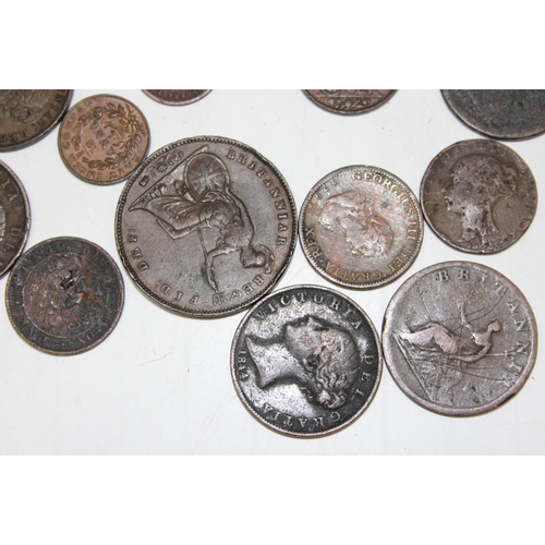 1170 - Qty of assorted interesting copper coins and medallions etc, 19th century and earlier