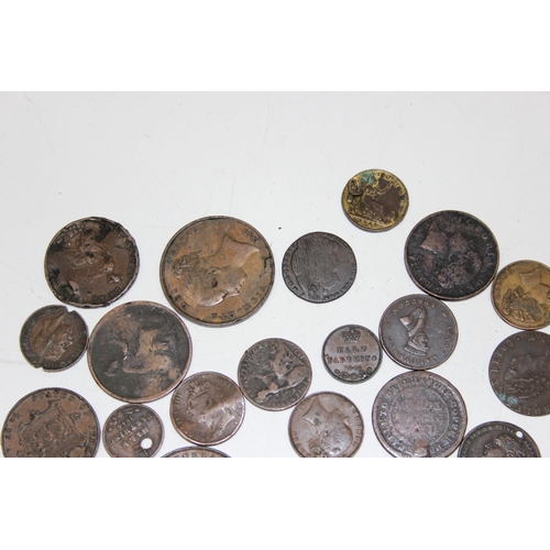 1170 - Qty of assorted interesting copper coins and medallions etc, 19th century and earlier