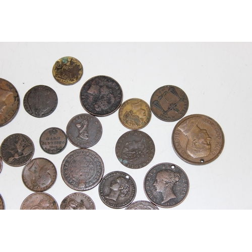 1170 - Qty of assorted interesting copper coins and medallions etc, 19th century and earlier